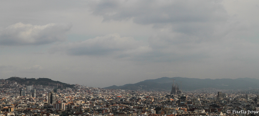 Vue sur Barcelone depuis les terrasses du Musée national d'Art de Catalogne Barcelone TBEX