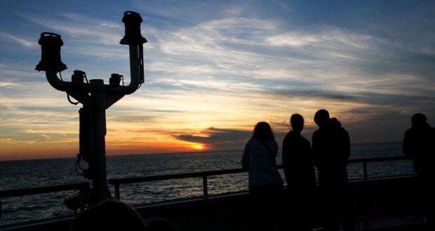 Coucher de soleil, Traversée Douvres - Dunkerque, DFDS Seaways