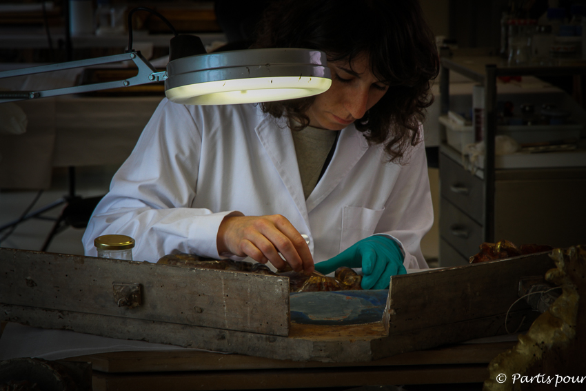 Bilan 2015. Atelier de restauration du Musée d'Art National de Catalogne. Barcelone. Espagne