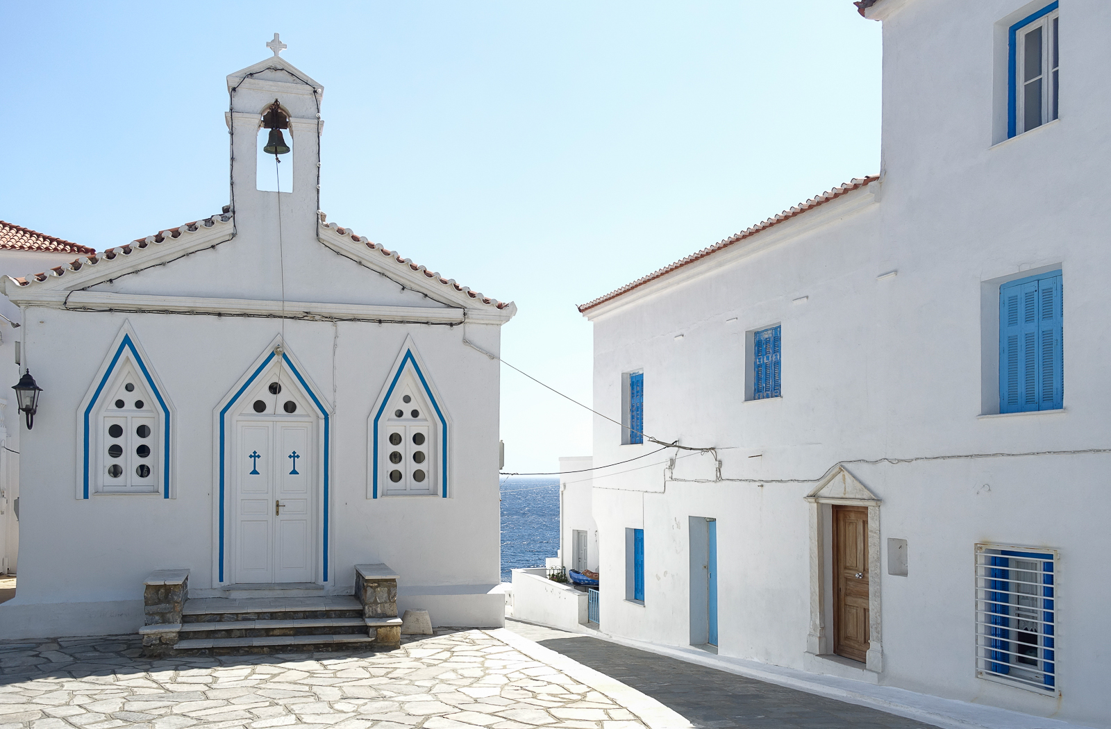 Itinéraire d'un voyages dans les Cyclades : Chora, Andros. Partis pour les Cyclades