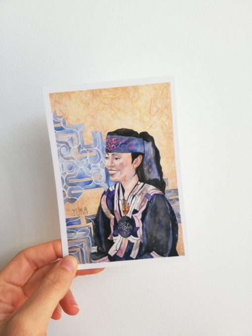 Carte postale "Yuka" tirée de "Japonaises. Celles qui éclairent le ciel" de Florence Plissart aux Editions Partis Pour