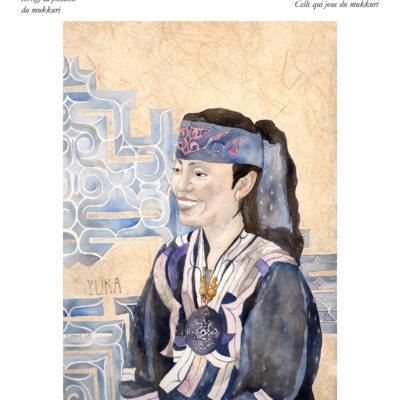 Reproduction "Yuka. Celle qui joue du mukkuri" extrait de "Japonaises. Celles qui éclairent le ciel" par Florence Plissart aux éditions Partis Pour